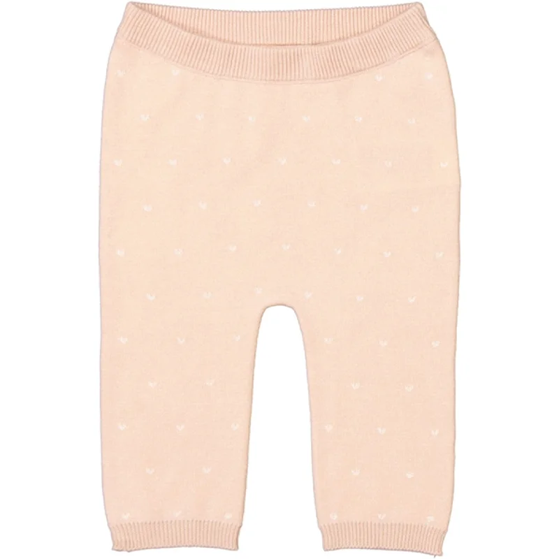 MarMar New Born Cream Taupe Hearts Pira Knit Pants