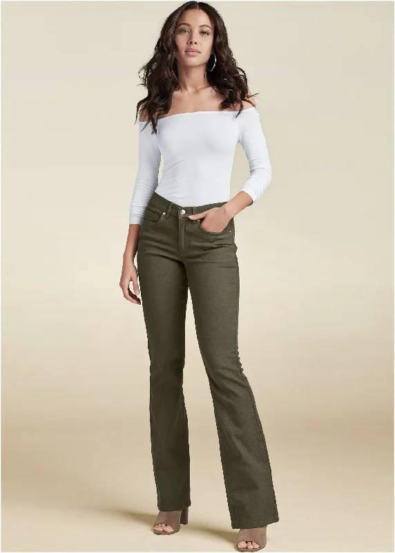 Halle Bootcut Jeans - Olive