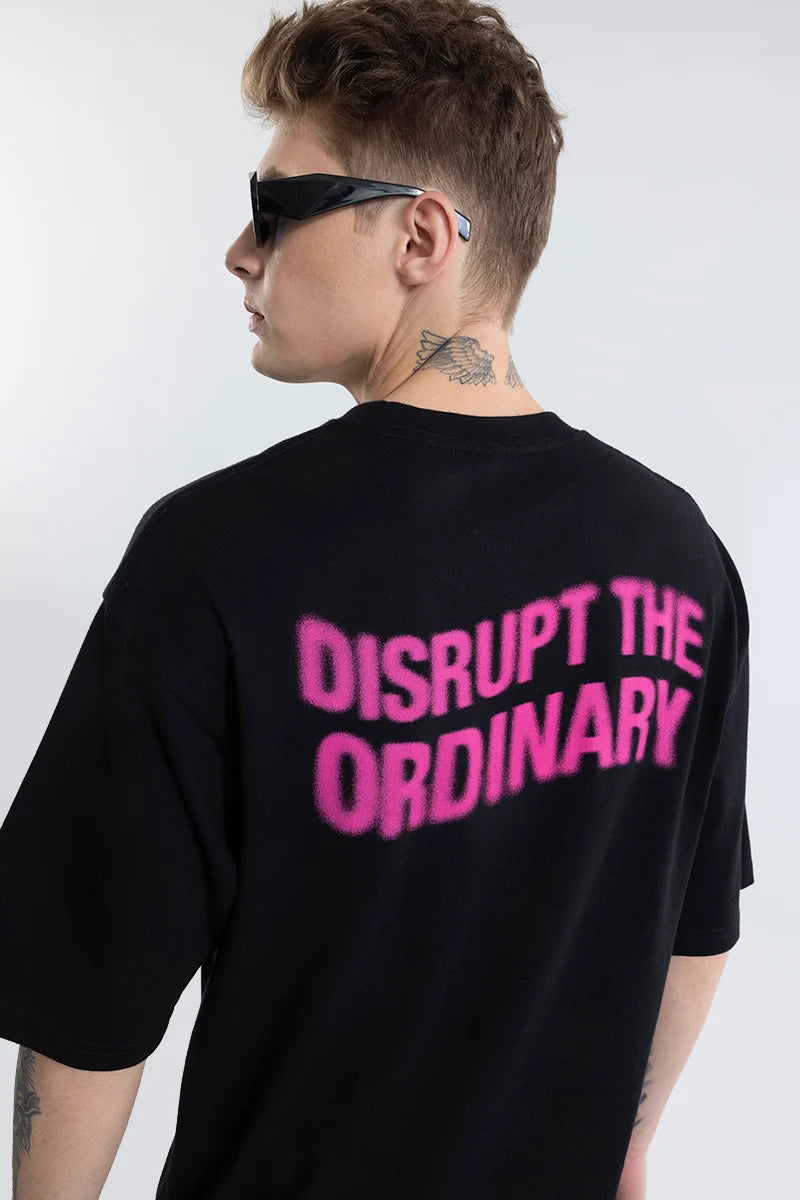 Breaking Boundaries Black Oversized T-Shirt