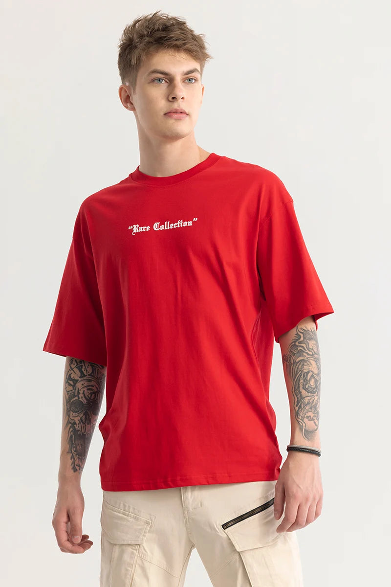 Chiara Red Graphic Oversized T-Shirt