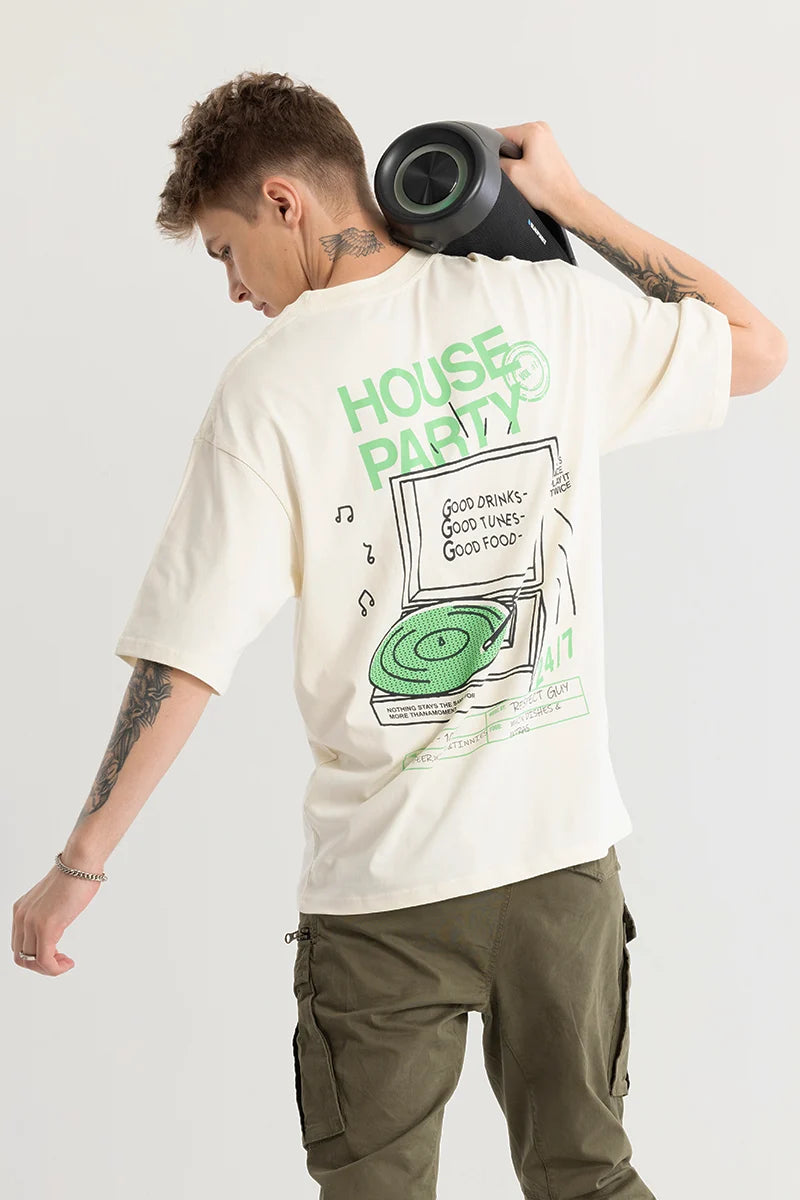 Dario White Oversize Graphic T-Shirt