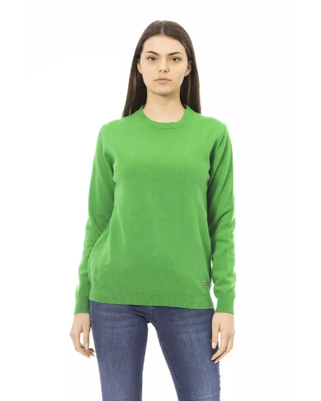 Baldinini Monogram Long Sleeve Crewneck Sweater M Women