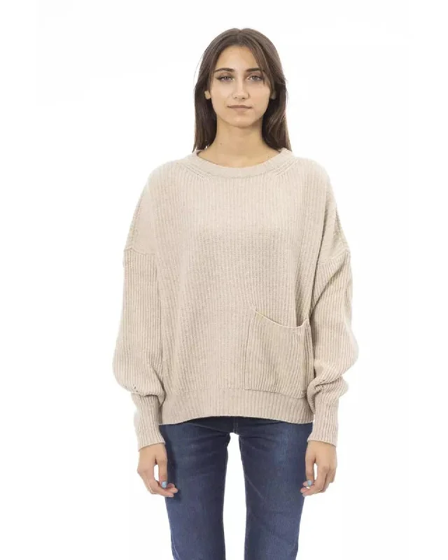 Baldinini Trend Women's Beige Wool Sweater - L