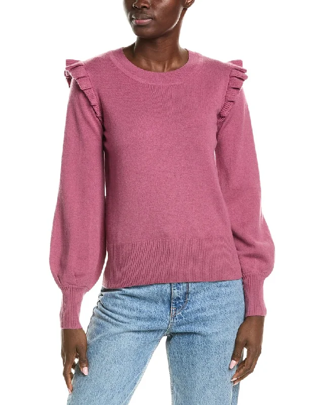 QUINN Ruffle Sleeve Wool & Cashmere-Blend Sweater