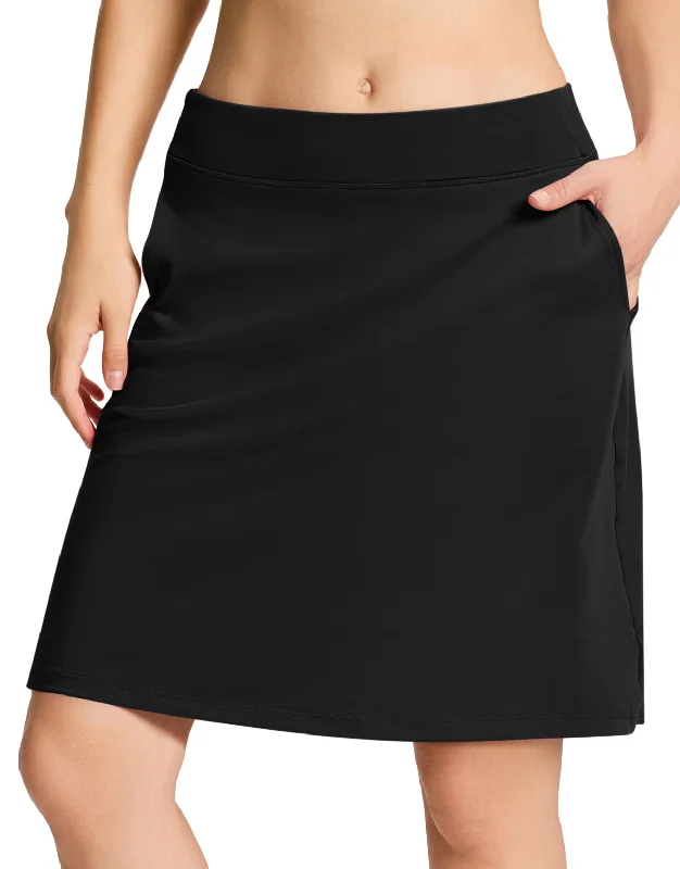 Modest Knee Length Skort, 4 Pockets, 20"