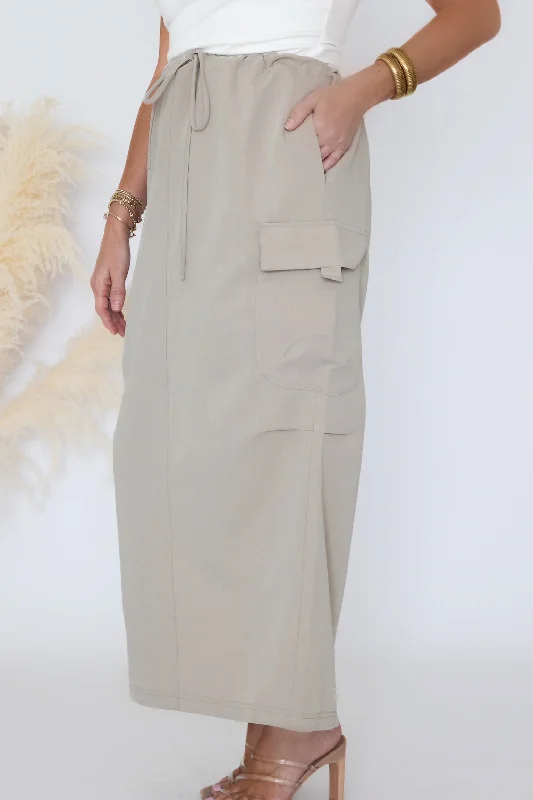 Utlity maxi skirt/Khanki--final sale