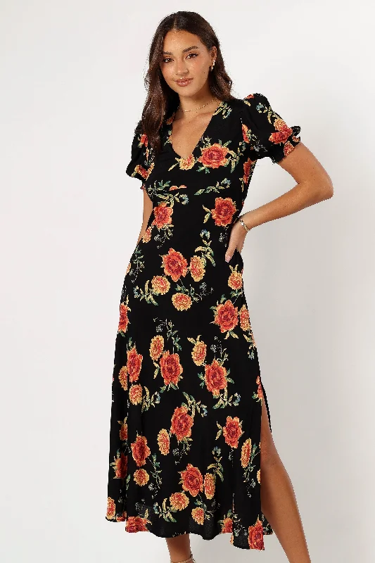 Christine Midi Dress - Sunset Floral