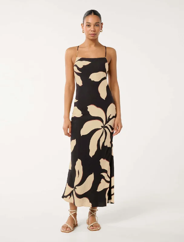 Jude Textured Tie Back Midi Dress