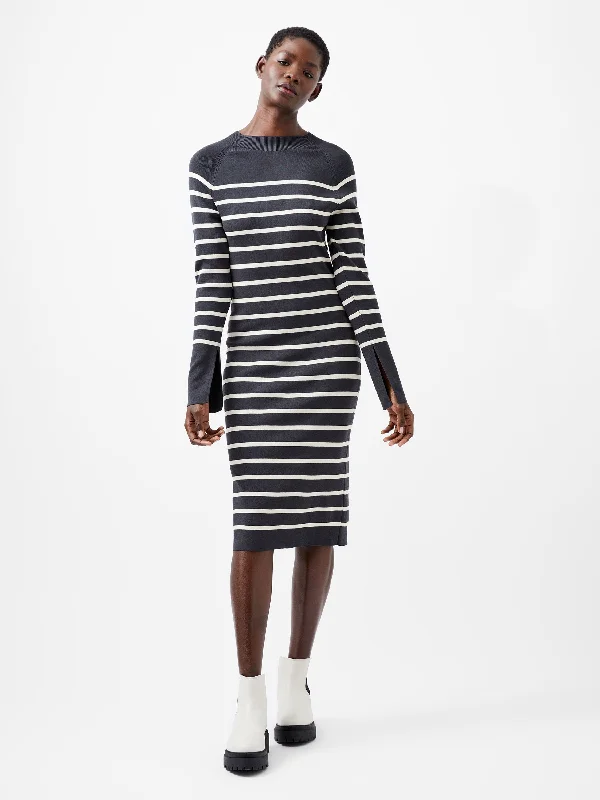 Milena Striped Knit Midi Dress