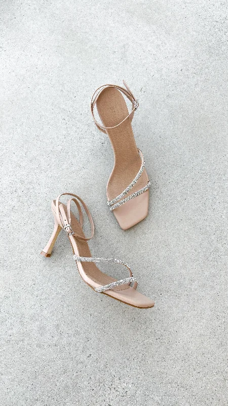 Reyes Heel - Nude Diamante