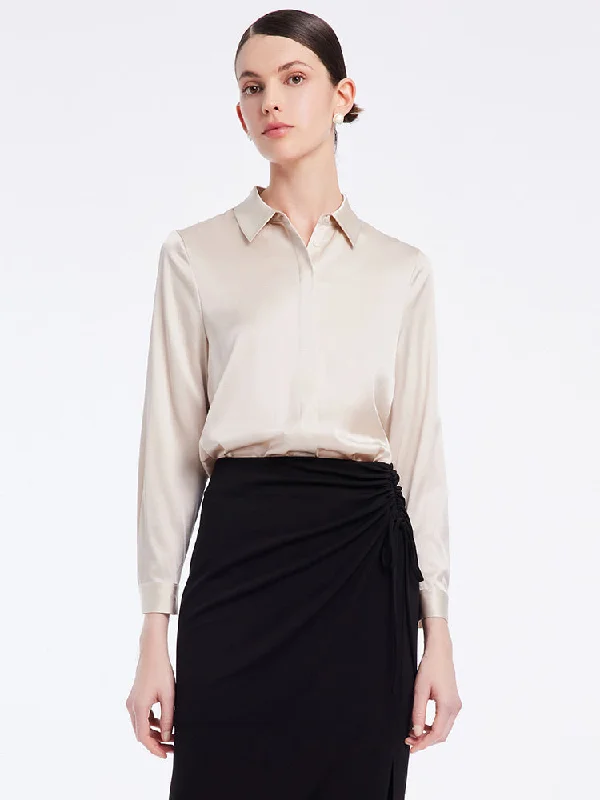 19 Momme Silk Beige Shirt