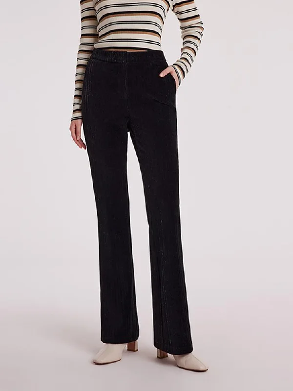 Black Flare Women Knit Pants