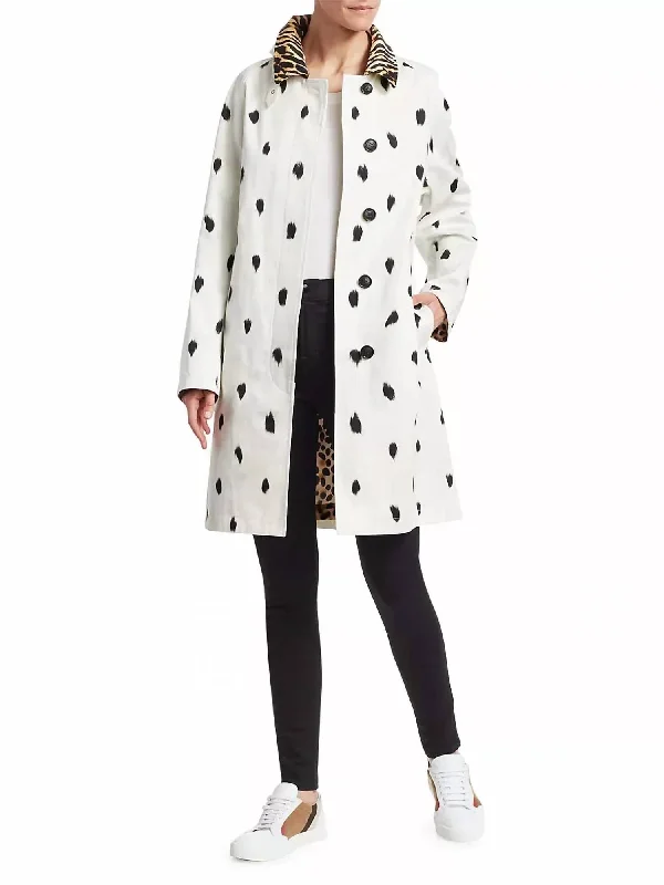 Carrington Animal Print Coat In White/black/brown