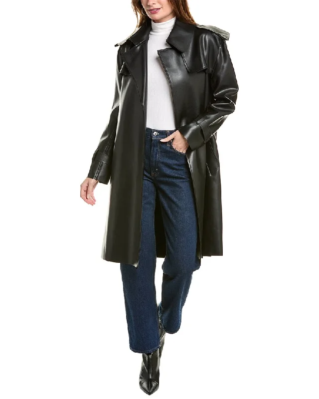 Norma Kamali Double-Breasted Trench Coat