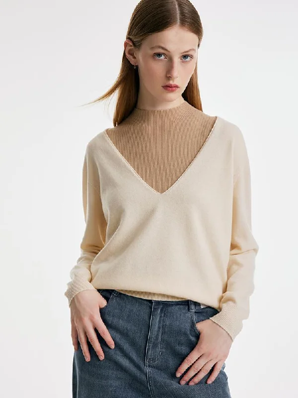 Seamless Woolen Women Sweater And Turtleneck Tank Top