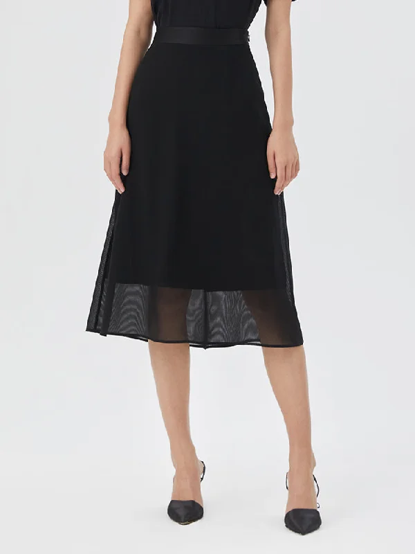 Triacetate Mesh A-Line Skirt