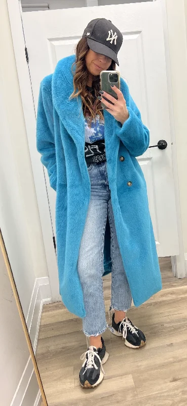 Blue Raspberry Coat I Petrol