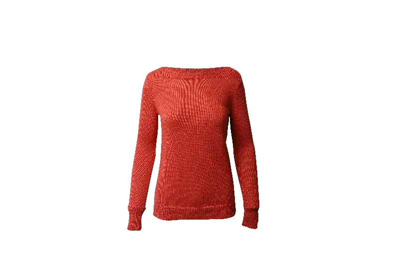 Theory Crew Neck Sweater in Coral Wool