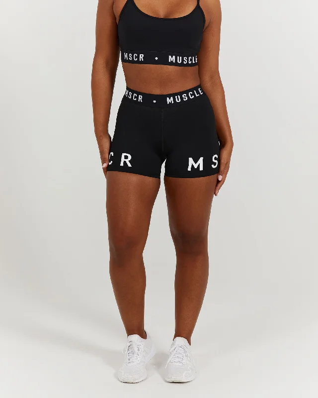 FUNDAMENTALS BOOTY SHORTS - BLACK