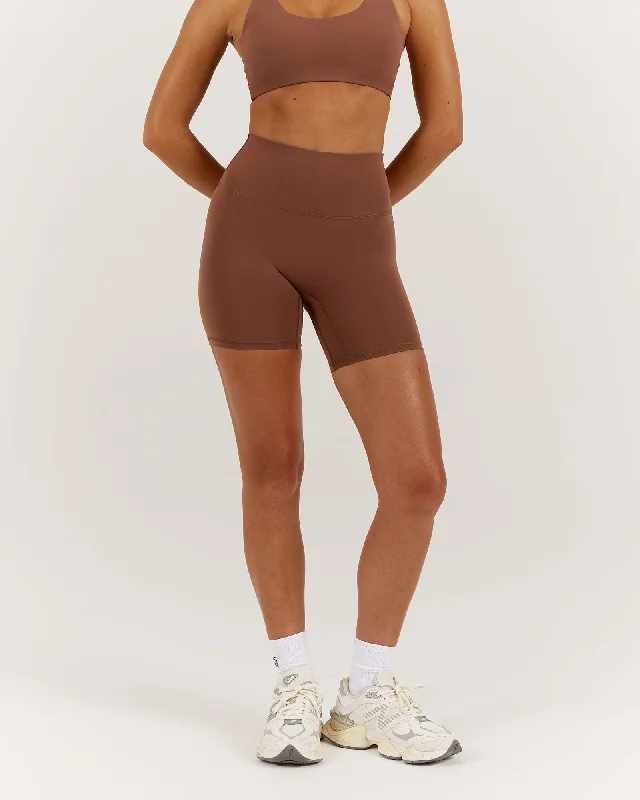 LUXE BIKER SHORTS V2 - TOFFEE