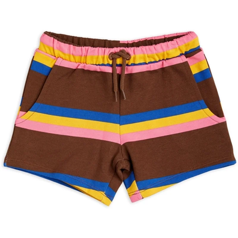 Mini Rodini Stripe Sweatshorts Brown